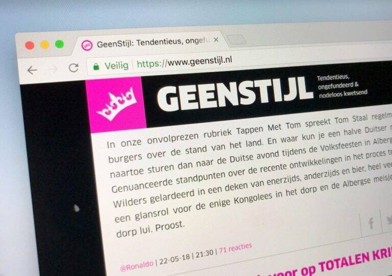 Geenstijl website scherm